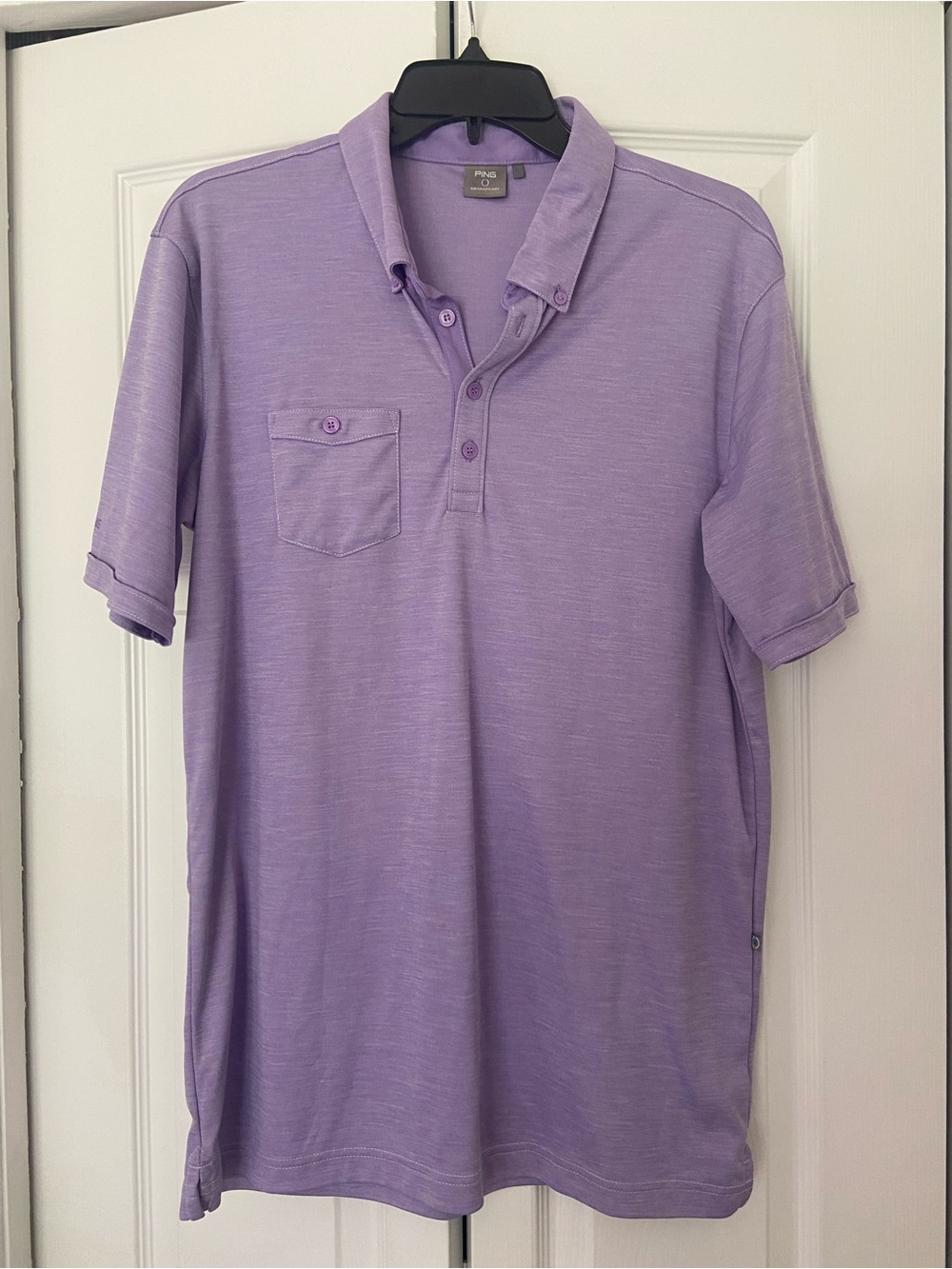 Ping Men's Light Purple Polo with Chest Pocket